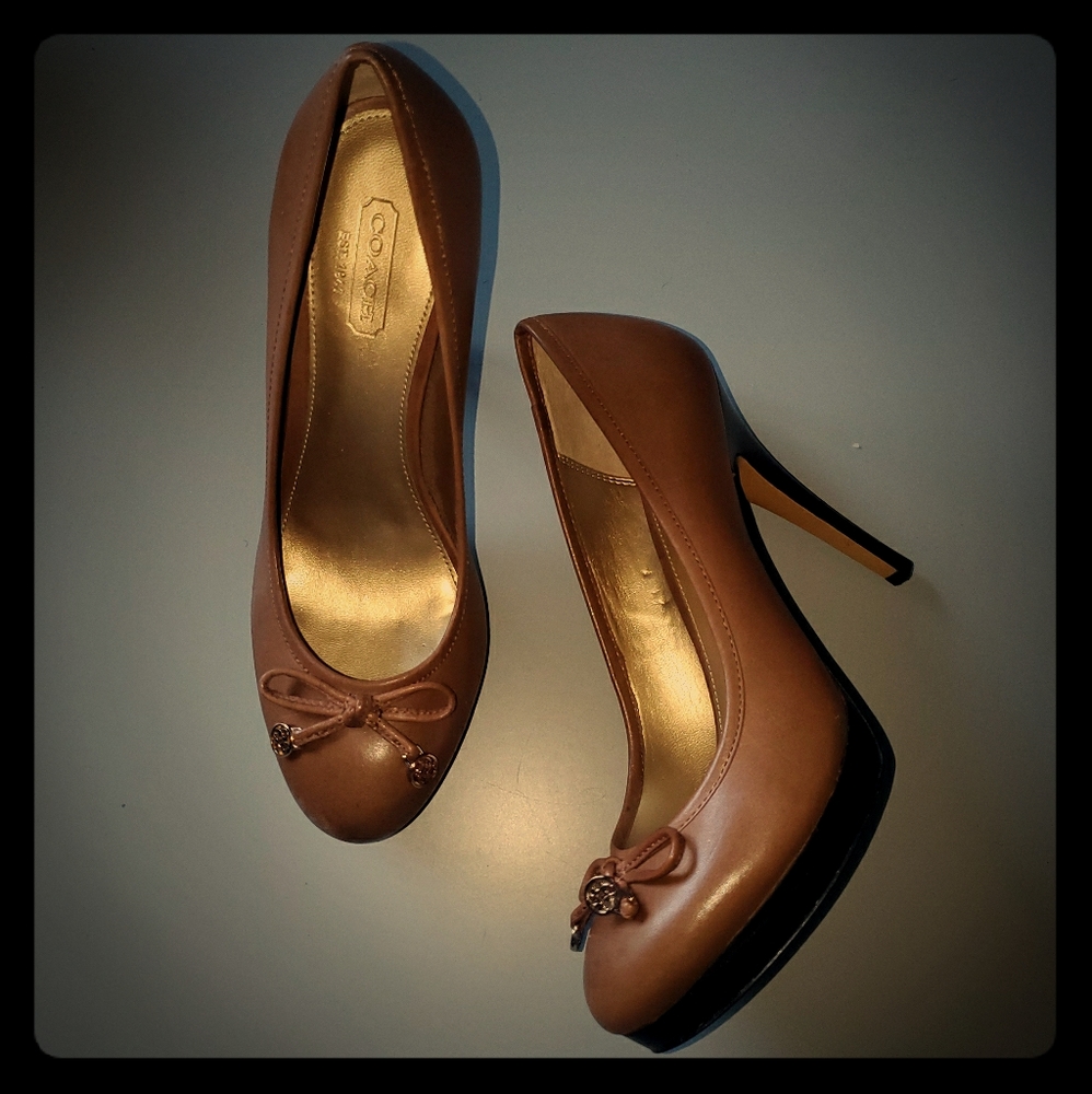 Coach Adria Pumps Dark Ginger Brown Size 6.5